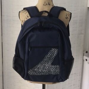 Navy Blue Patterned Backpack
